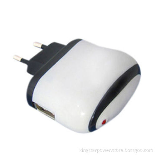 USB wall charger for Nokia/HTC/Blackberry/iPhone/iPad/iPod Samsung, 5V/1.0A, US/EU plug/black/white